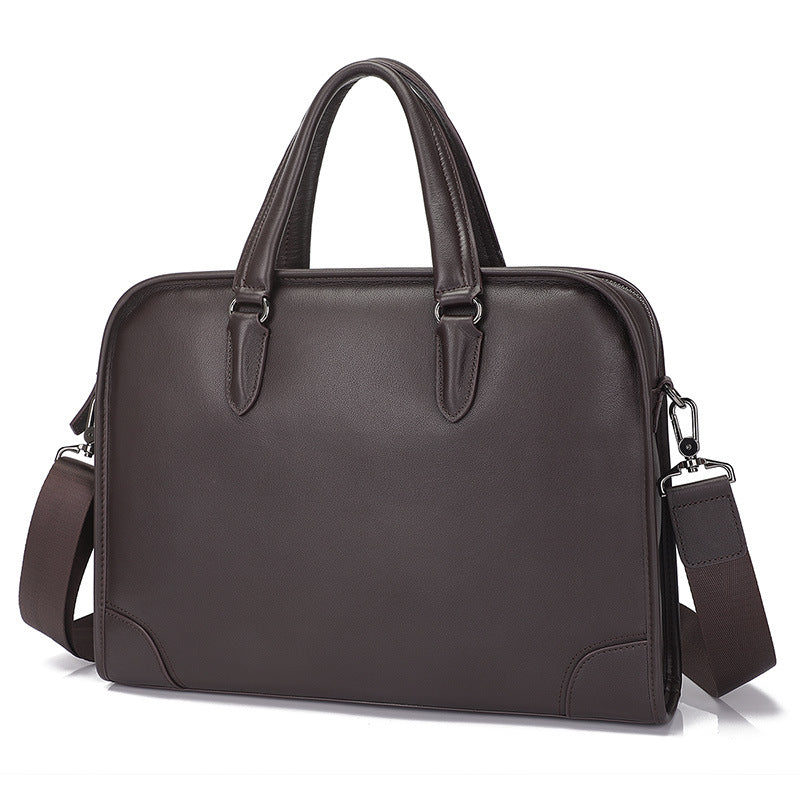 Men's Business Leather Waterproof Cowhide Computer Lawyer Men's Briefcases