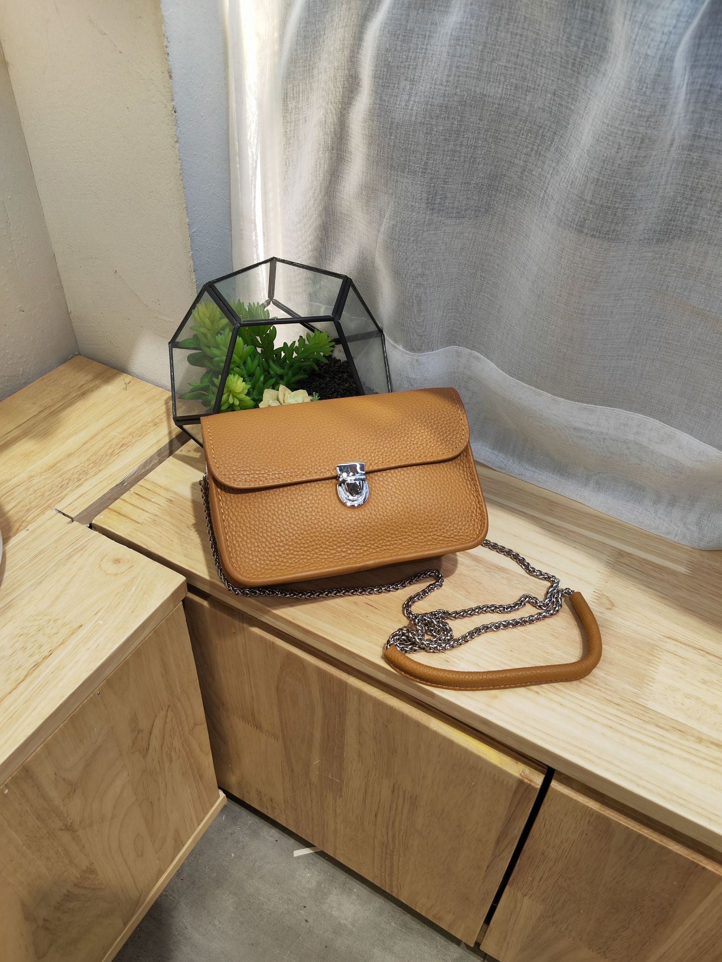 Litchi Pattern Top Layer Cowhide Fashion Personality Shoulder Bags