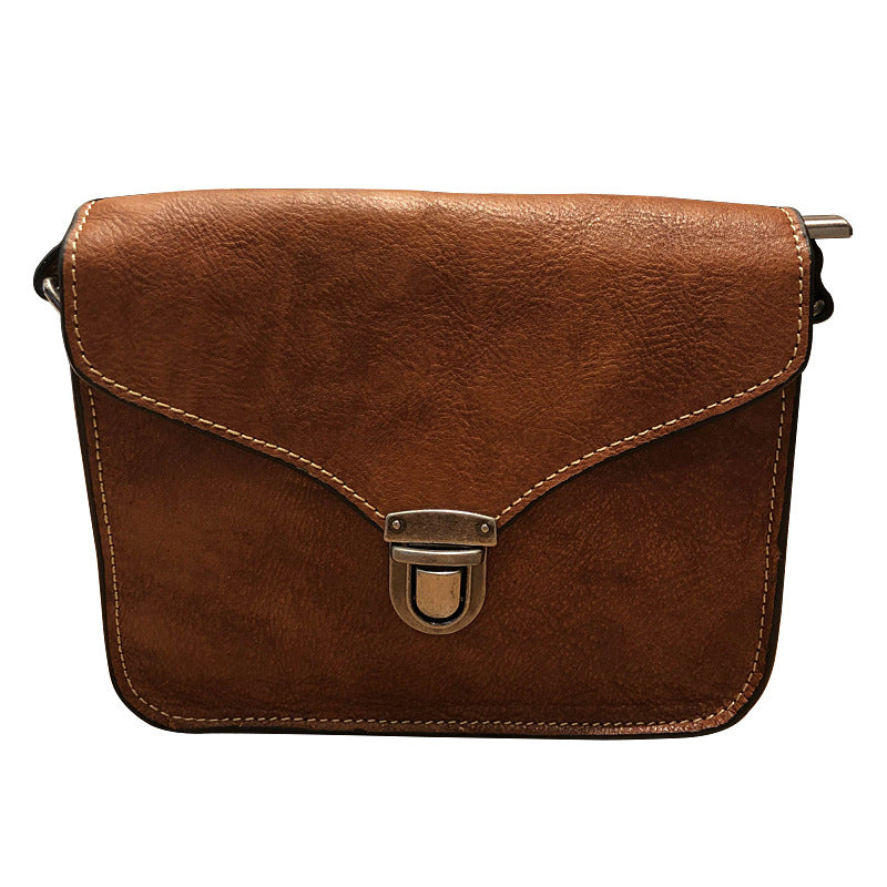 Women's Color First Layer Cowhide Genuine Leather Retro Crossbody Bags
