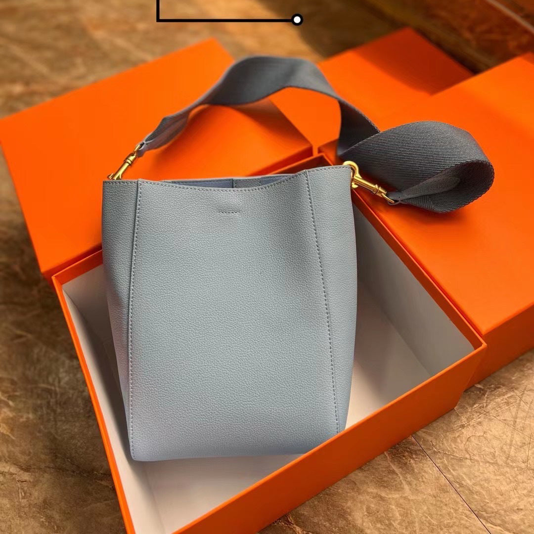 Women's Wide Strap Single Leather Simple Son Bags
