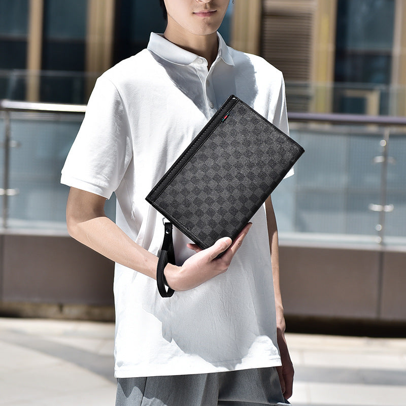 Men's Clutch Business Envelope Plaid Fashion Men's Handbags