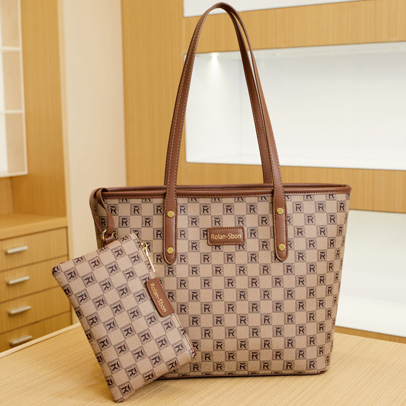 Women's Large Capacity Totes Chessboard Single Mother Tote Bags