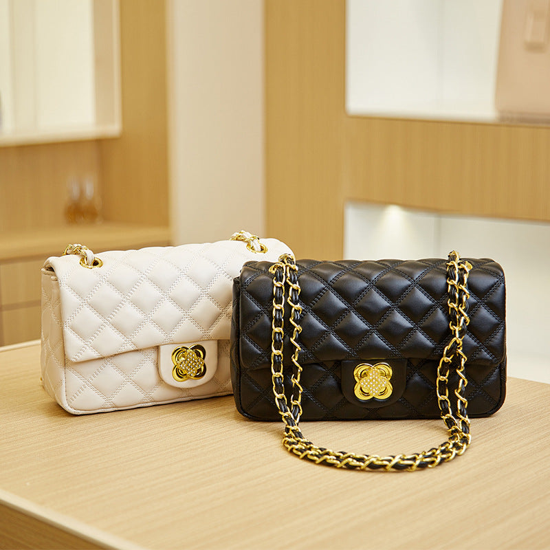 Women's Classic Style Rhombus Chain Genuine Leather Crossbody Bags