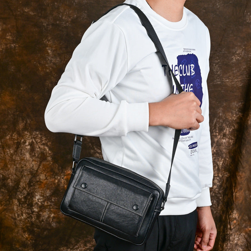 Men's Fashion First Layer Cowhide Trendy Men's Messenger Bags
