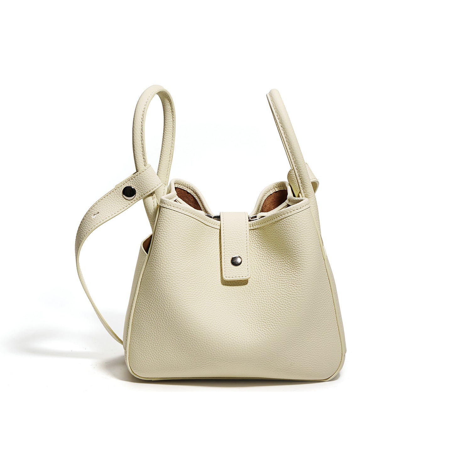Women's First Layer Cowhide Vegetable Basket Sugar Bucket Bags