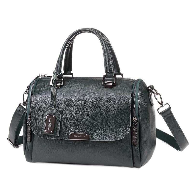 Women's Paul Fashionable Retro Leather Portable Boston Handbags