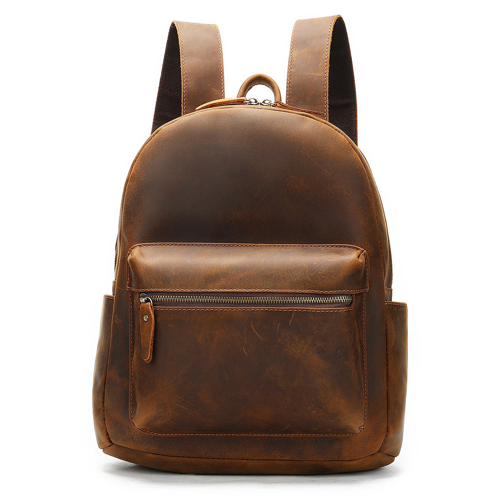Men's Leather Retro Cowhide Crazy Horse Business Backpacks