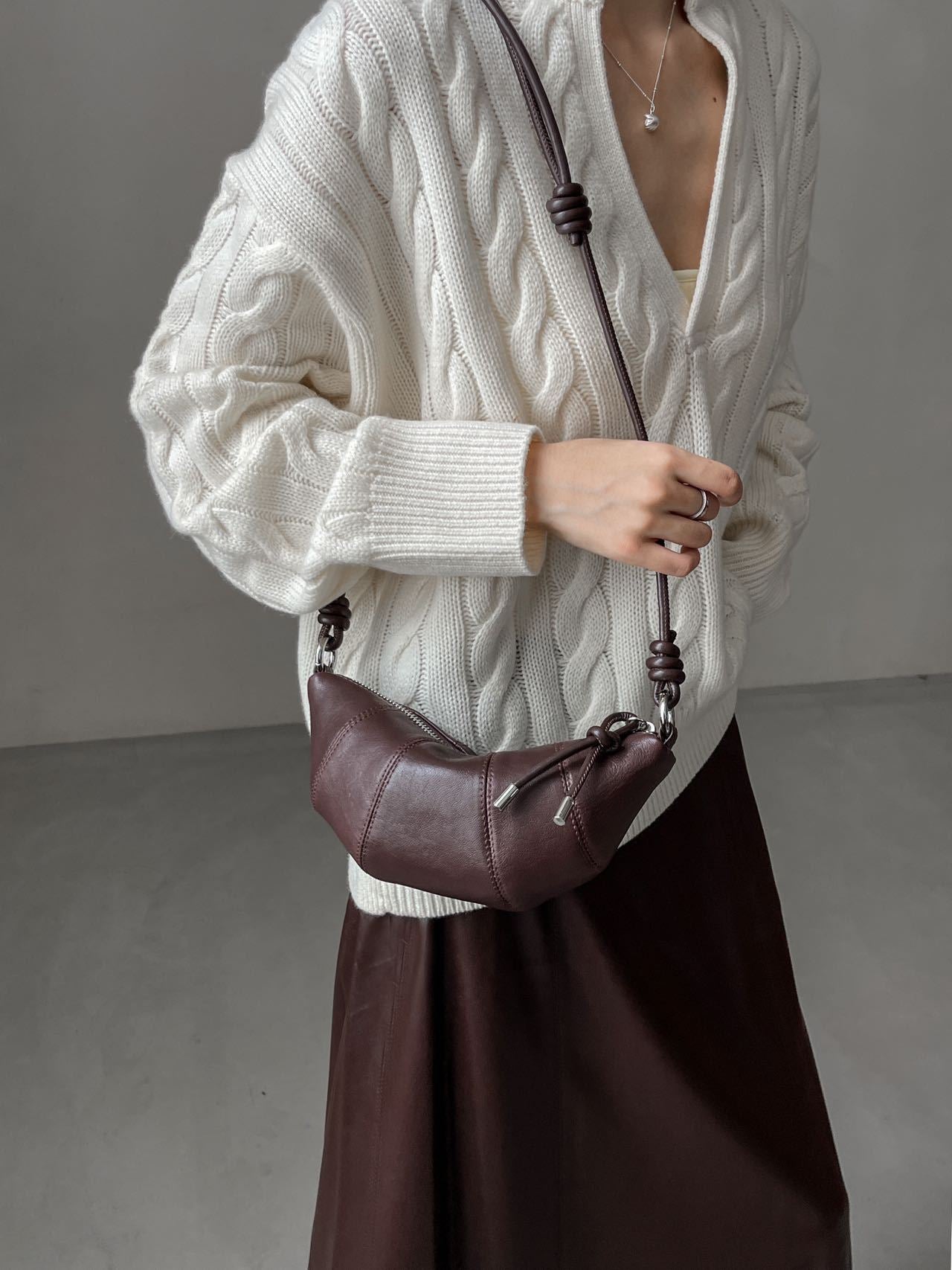 Women's Soft Horn Dumpling For Sheepskin Niche Shoulder Bags