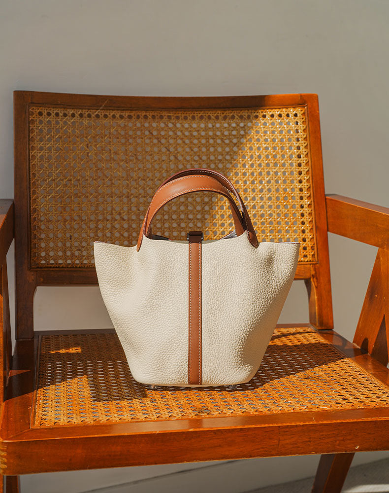 Layer Cowhide Soft Genuine Leather Vegetable Basket Crossbody Bags