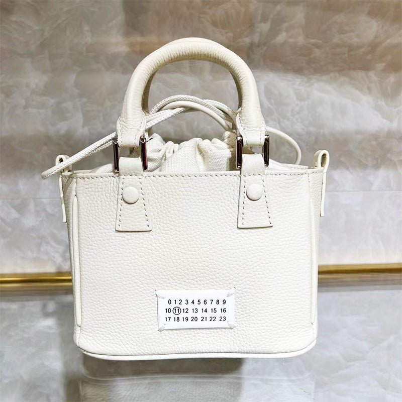 Women's Fashionable Design Genuine Leather Vegetable Basket Bucket Bags