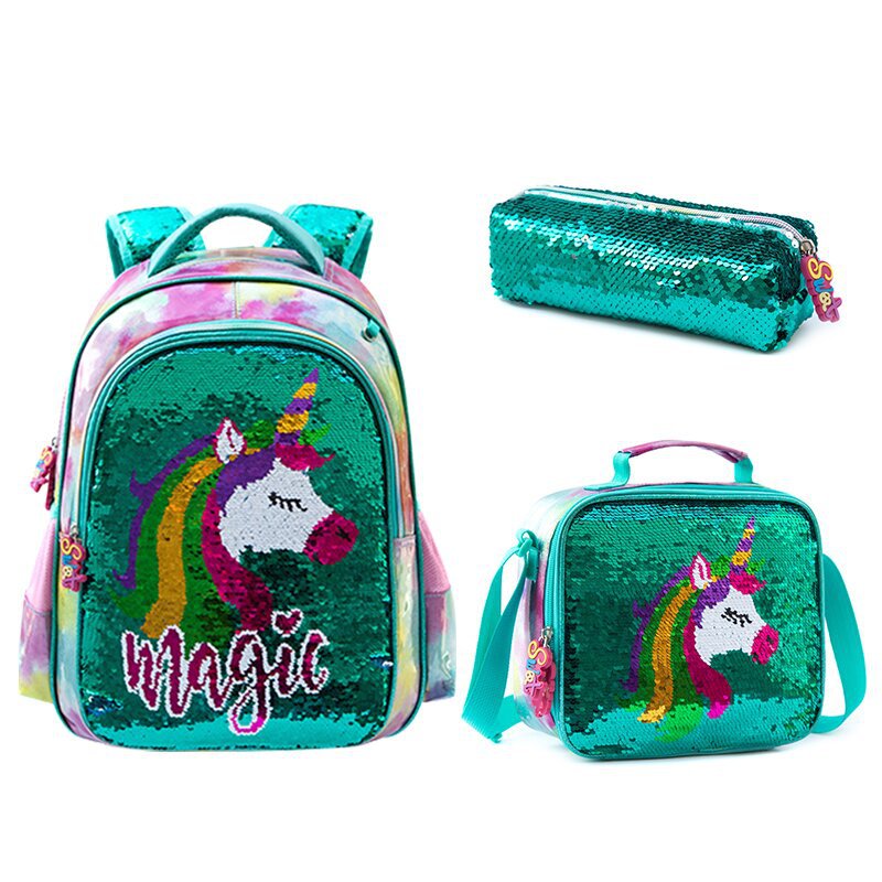 Sequin Cute Cartoon Primary Three-piece Set Elementary School Students' Schoolbags