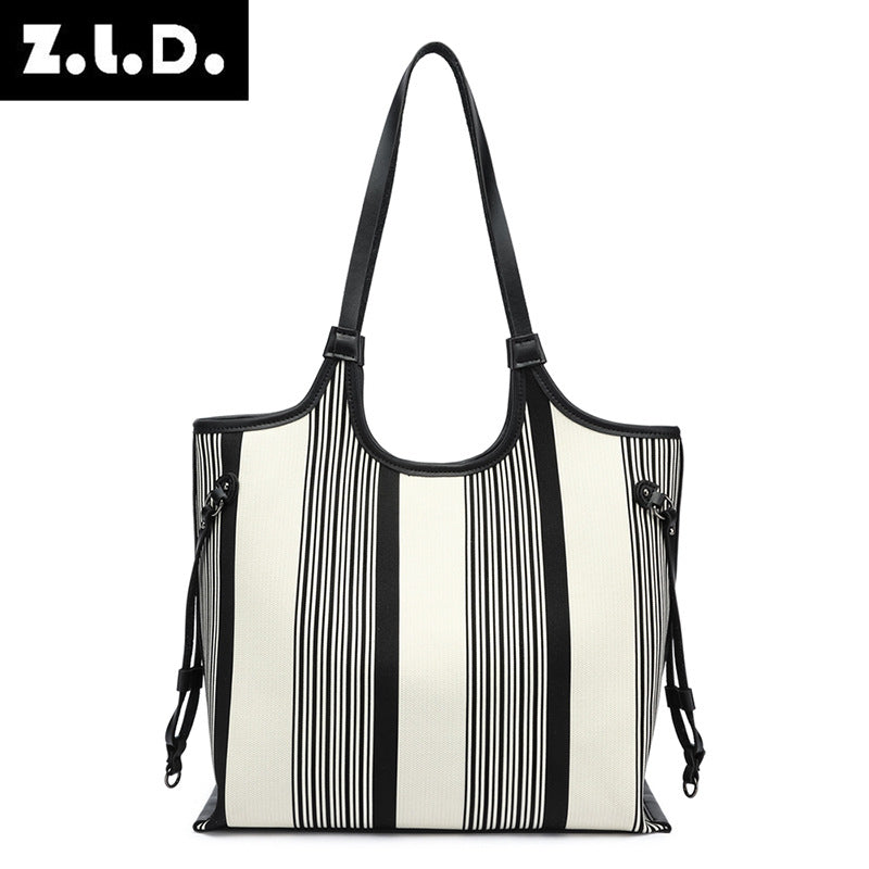 Women's Classic Cool Striped Large Capacity Tote Bags