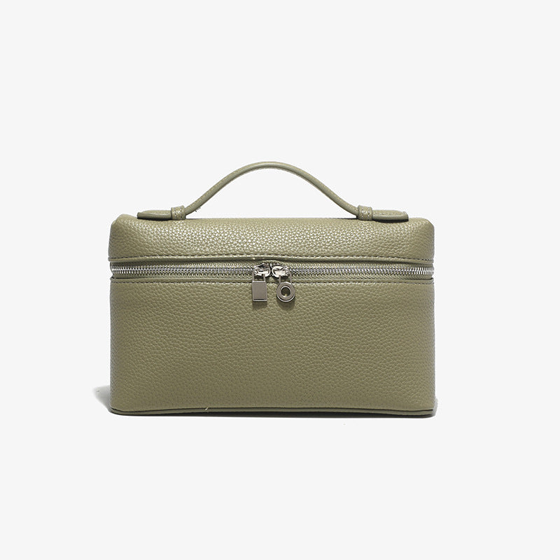 Women's Genuine Leather Lunch Box Kelly Lychee Handbags