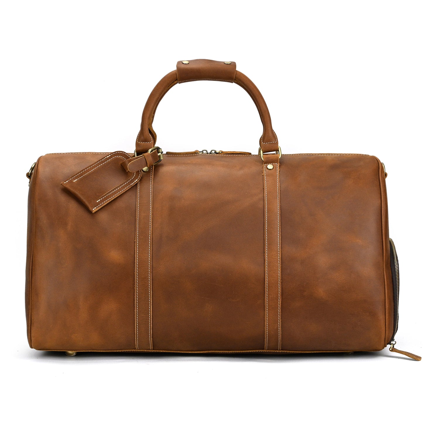 Men's Crazy Horse Leather Inch Large Capacity Handbags