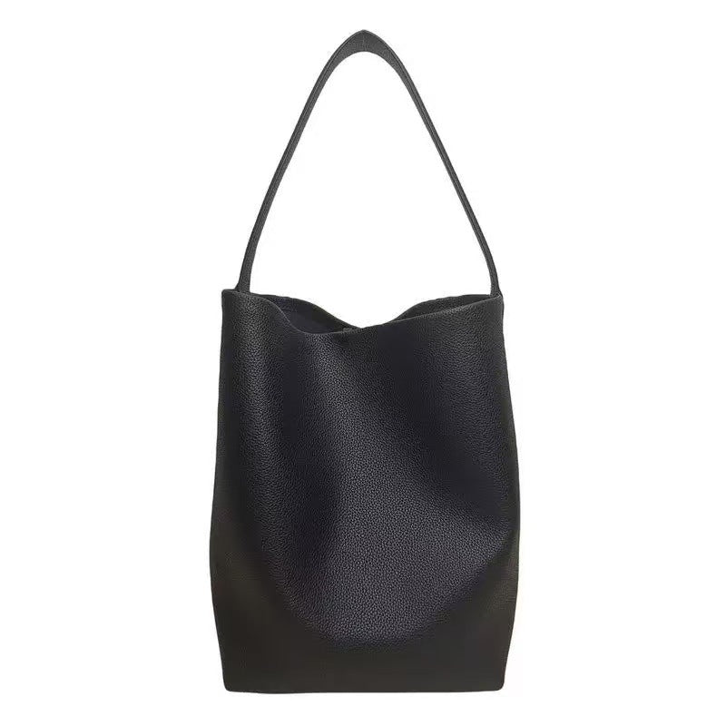 Korean Commuter High-grade Big Soft Leather Bucket Bags