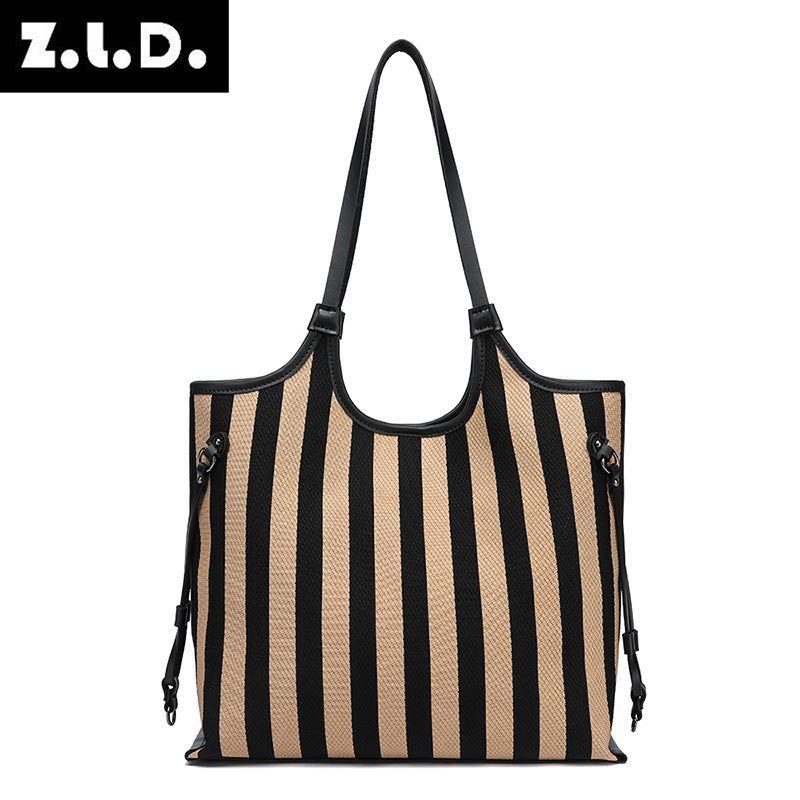 Women's Classic Cool Striped Large Capacity Tote Bags