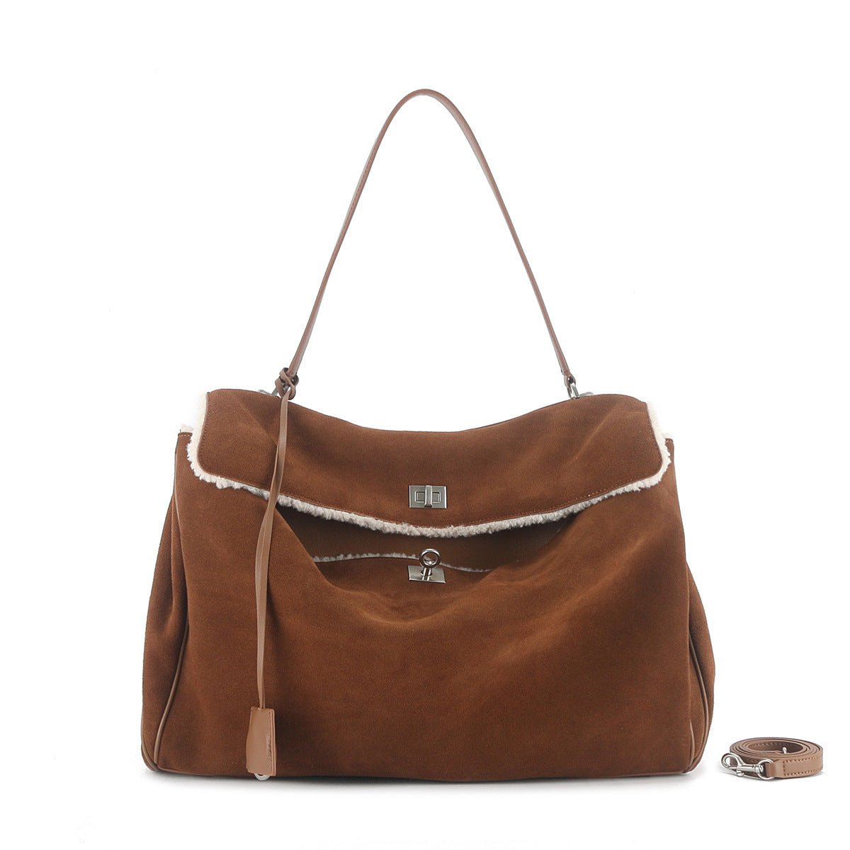 Suede Large Capacity Totes Loose Neutral Tote Bags