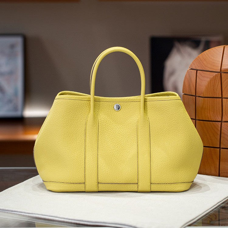 Women's Wax Line Leather Portable Large Capacity Handbags