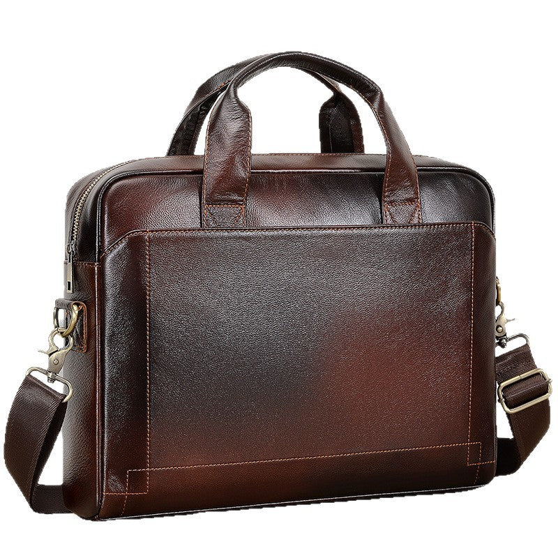 Men's Slouchy Top Layer Cowhide Business Men's Briefcases