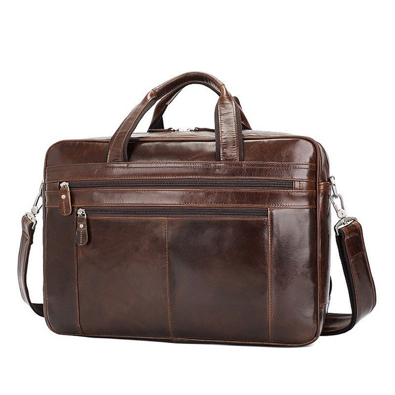 Business Leather Top Layer Waterproof Inch Men's Briefcases