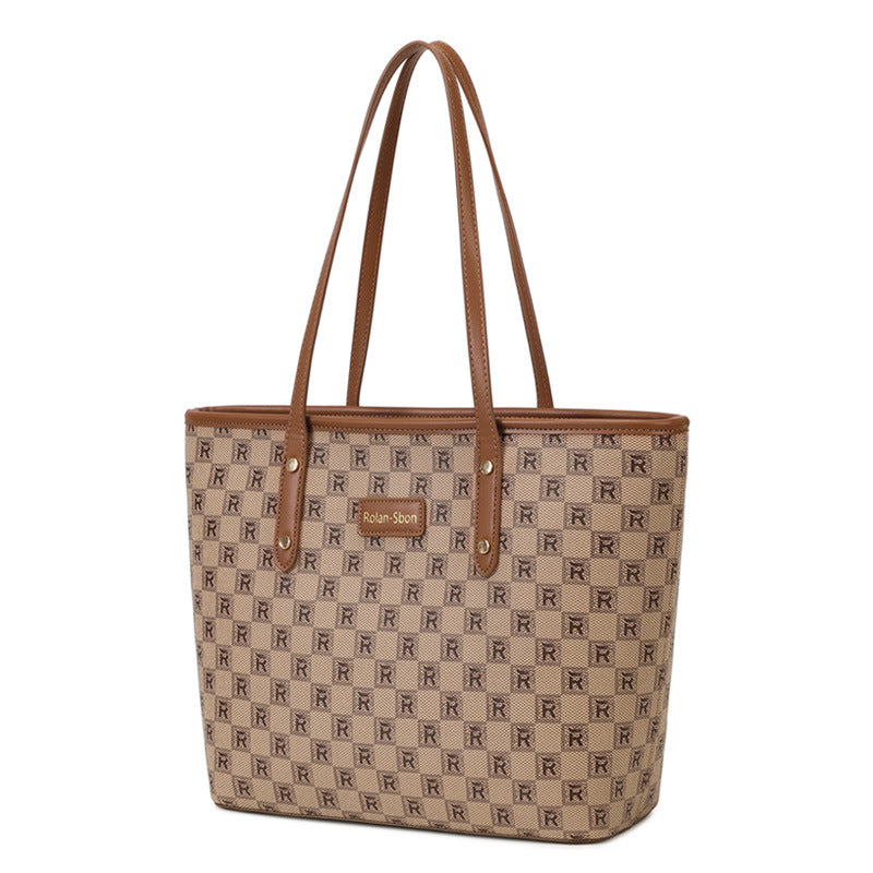 Women's Large Capacity Totes Chessboard Single Mother Tote Bags