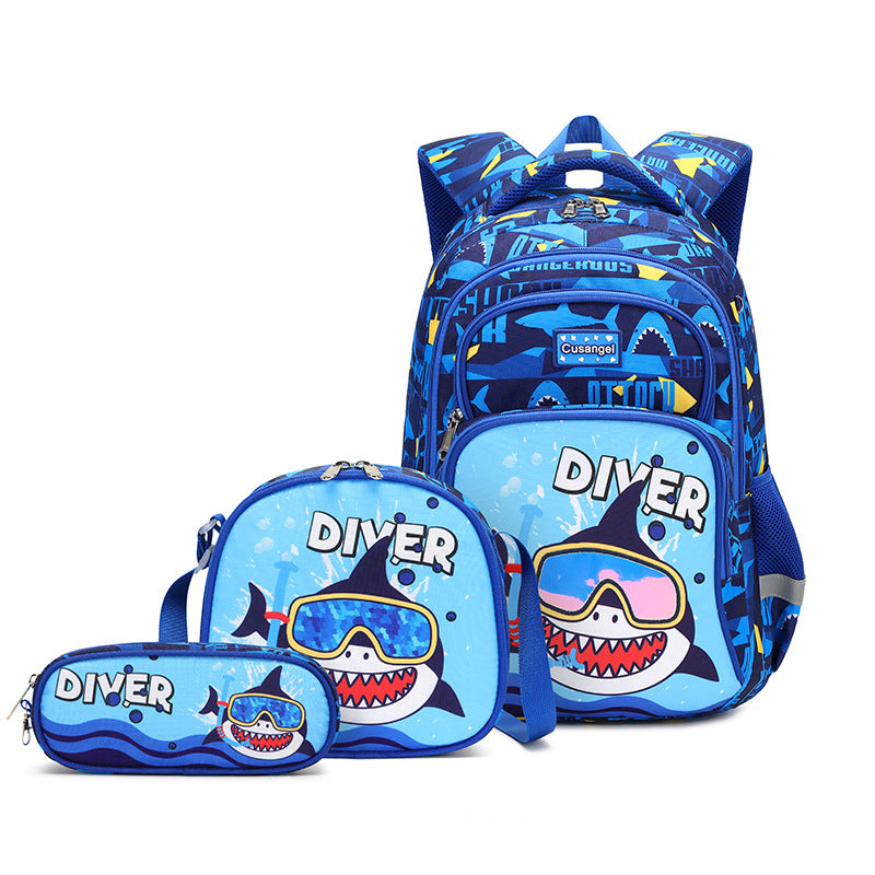 Boys Grade Stylish Lightweight Hu Ji Elementary School Students' Schoolbags