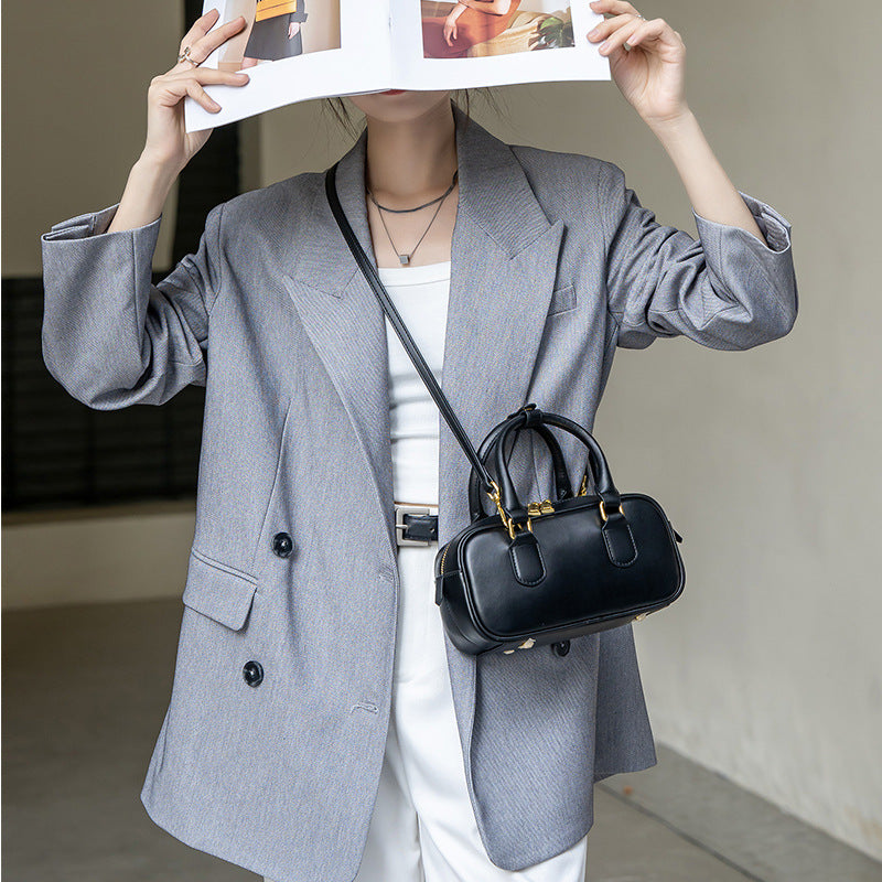 Women's Cowhide Boston Miao Home Bowling Fashion Handbags