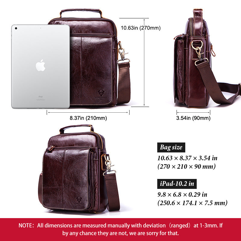 Men's Paul First Layer Cowhide Vertical Design Men's Messenger Bags