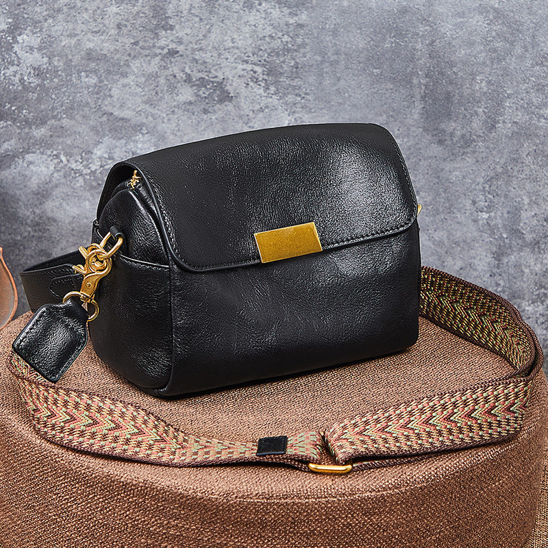 Women's Genuine Leather Retro First Layer Vegetable Tanning Shoulder Bags