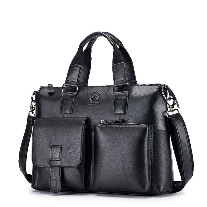 Men's First Layer Crazy Horse Leather Portfolio Men's Briefcases