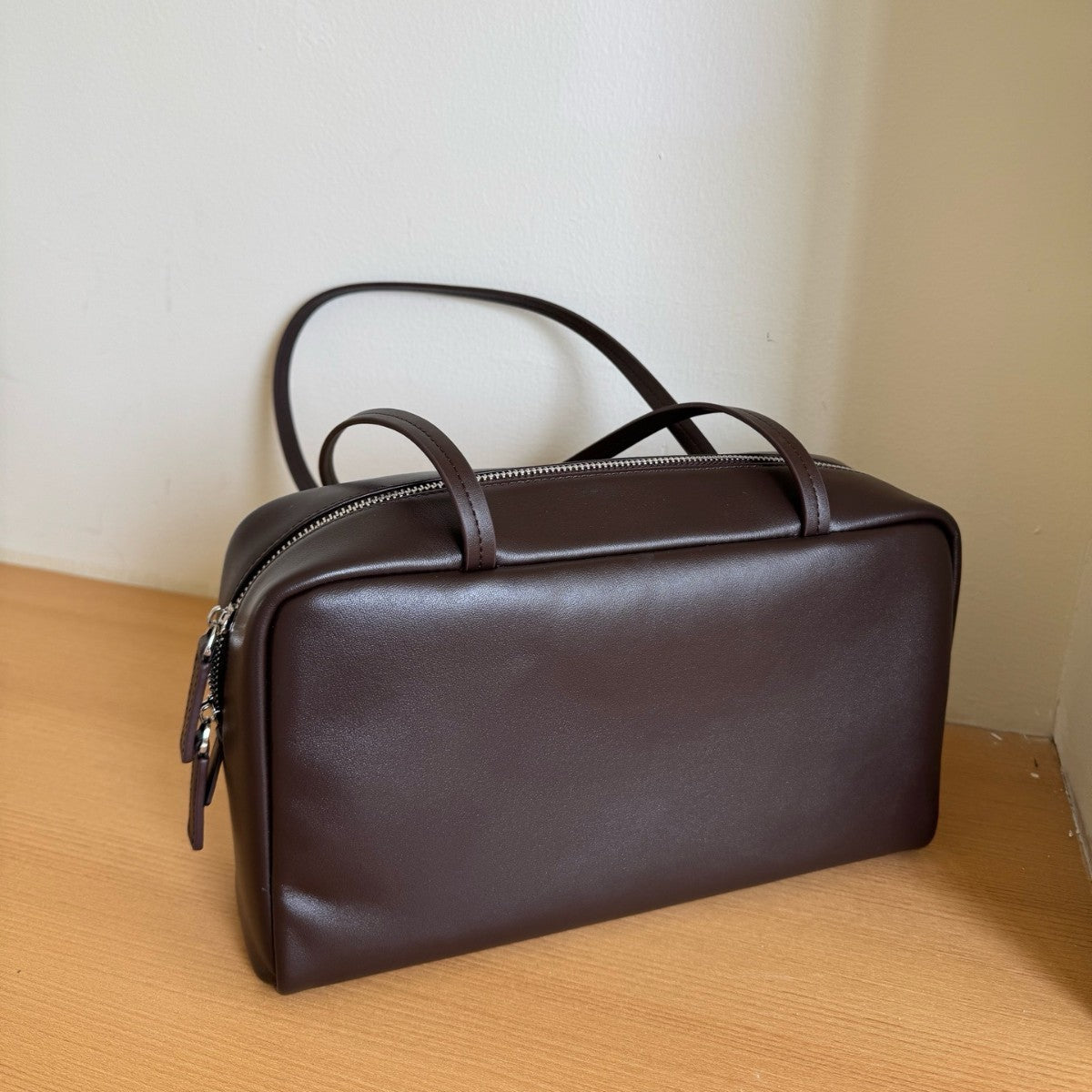 Women's First Layer Cowhide Bowling Large Capacity Tote Bags