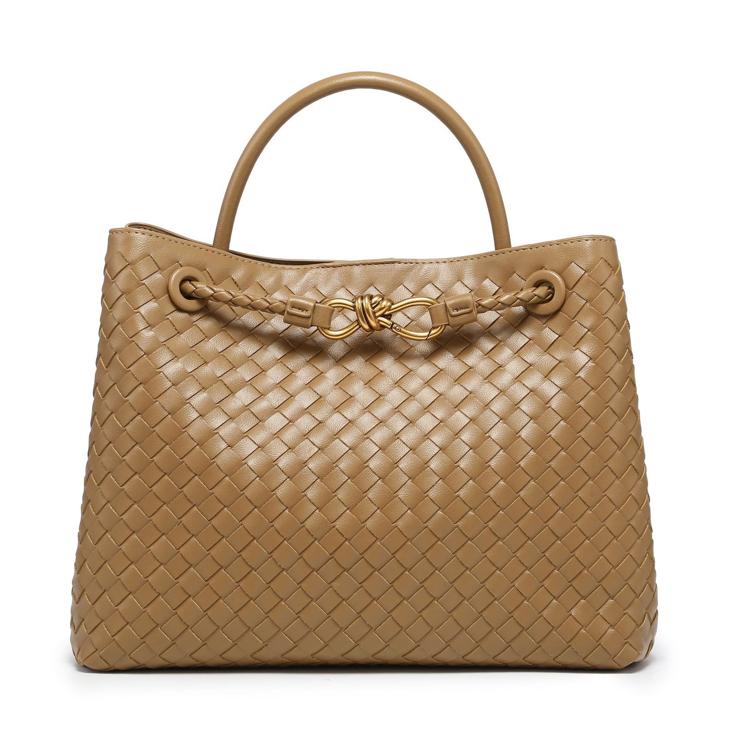Woven Metal Cord Fastener Large Capacity Crossbody Bags