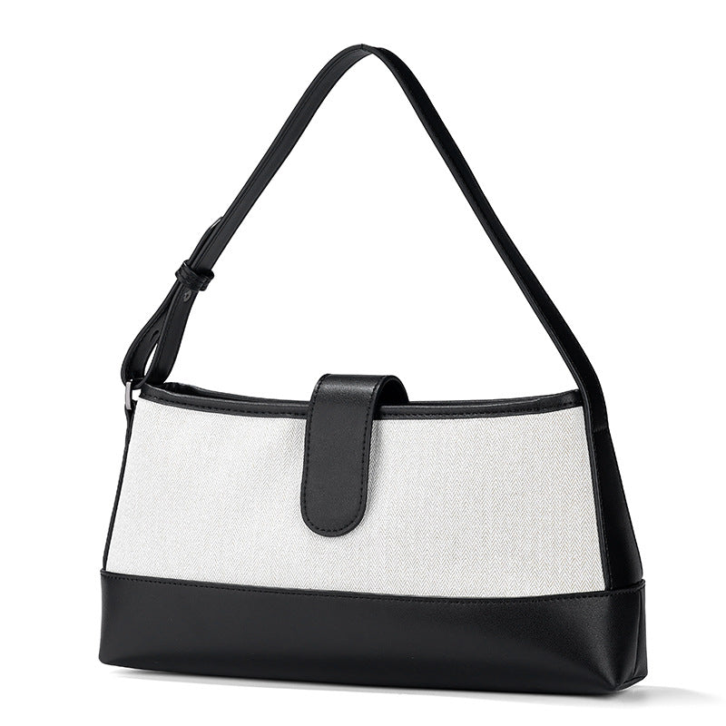 Women's Niche Genuine Leather Underarm Versatile Canvas Handbags