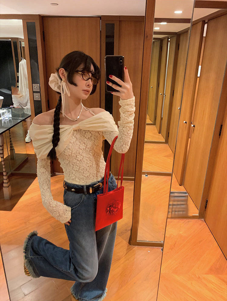 Graceful Rose Flower Decorative Design Commute Shoulder Bags