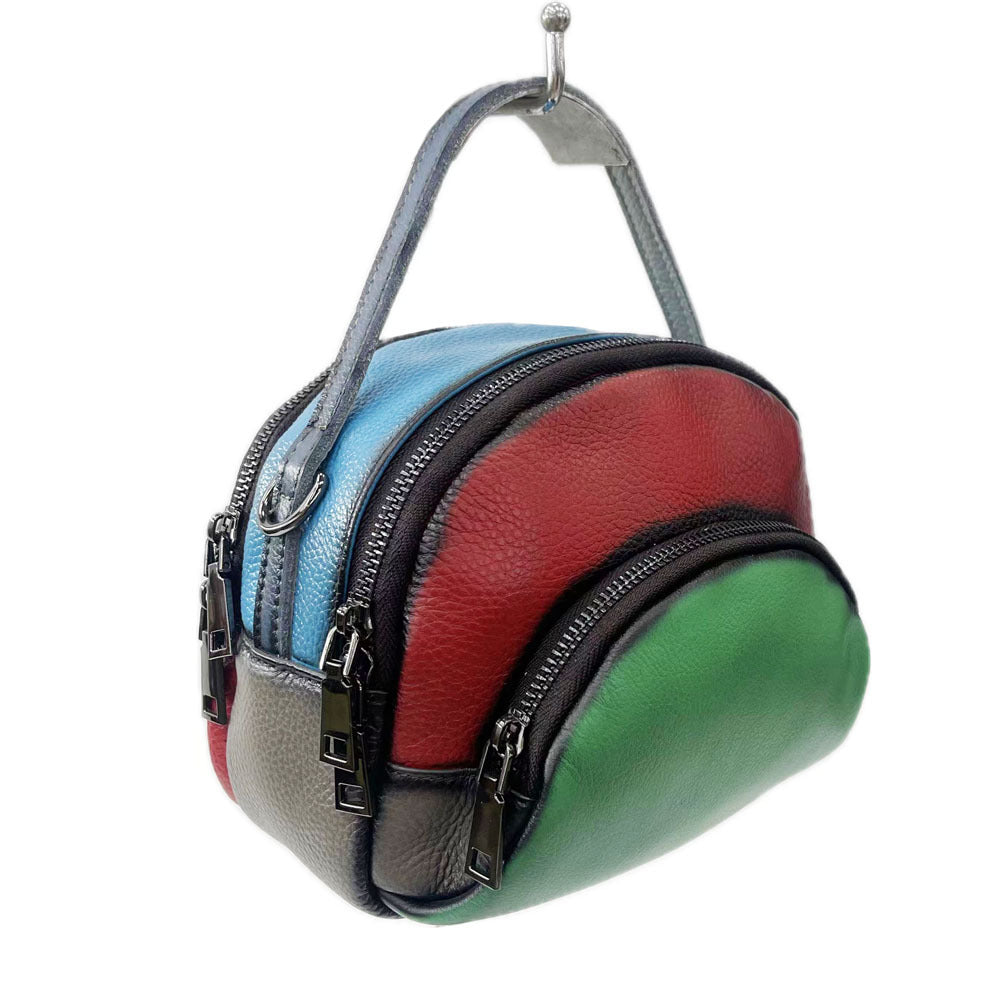 Women's Leather First Layer Cowhide Portable Brushed Crossbody Bags