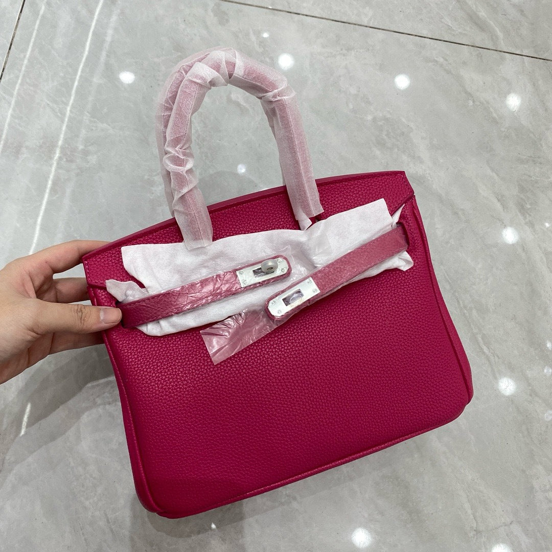 Women's Pattern Cowhide Leather Platinum Portable Versatile Handbags
