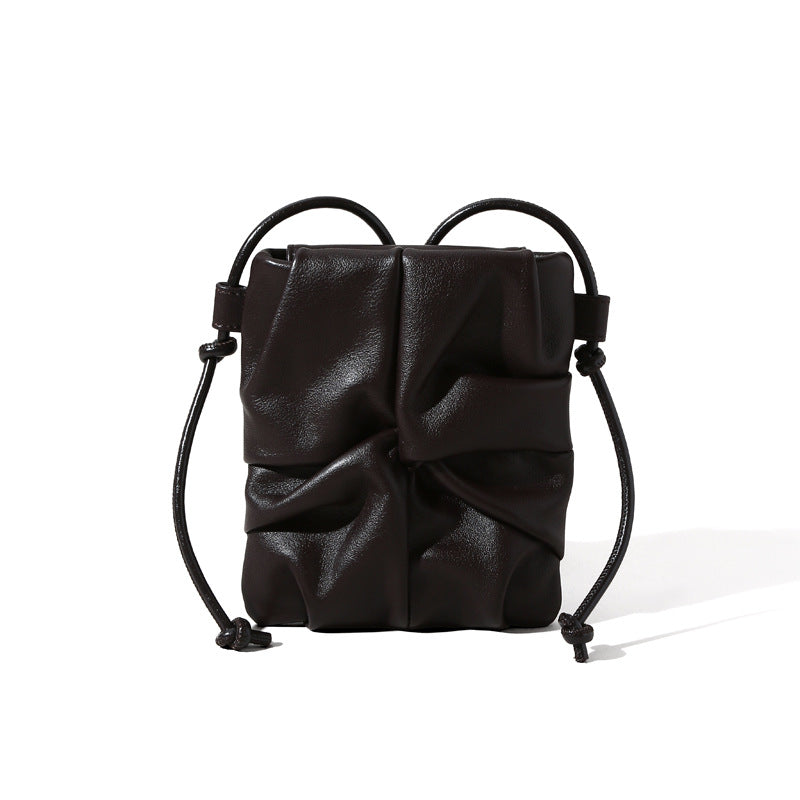 Women's Leather Design Mini Simple First Layer Shoulder Bags