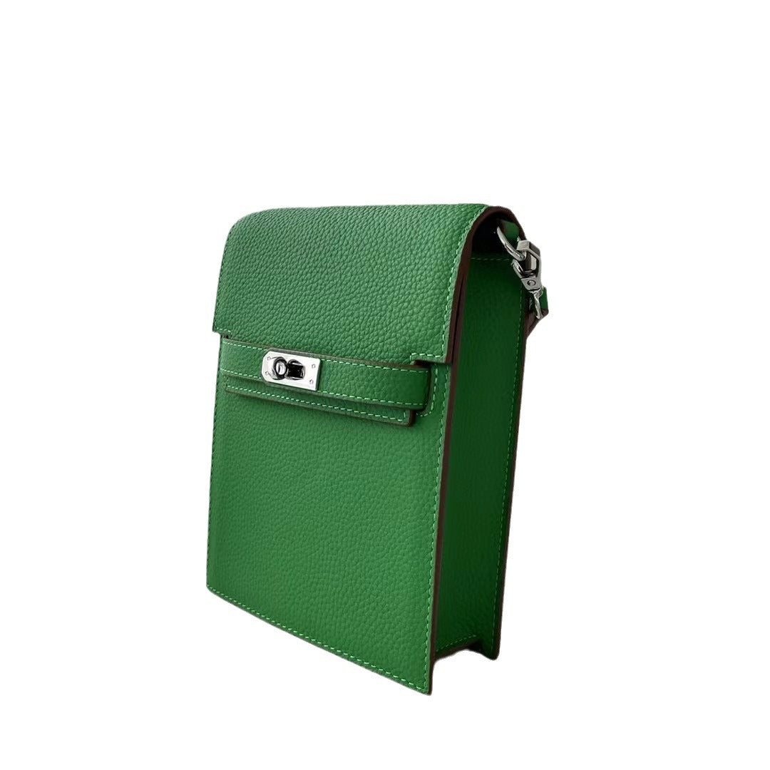 Fashion Genuine Leather Female Kelly Vertical Light Phone Bags