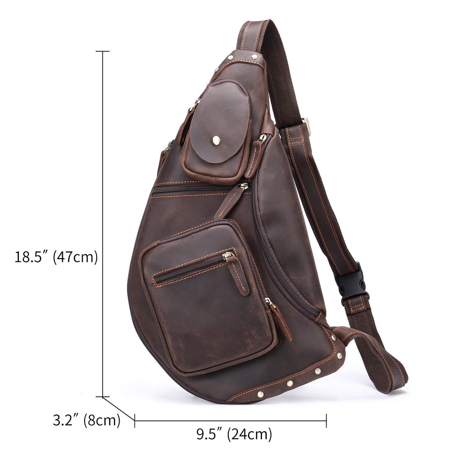 Leather Versatile Large Capacity Crazy Horse Men's Messenger Bags