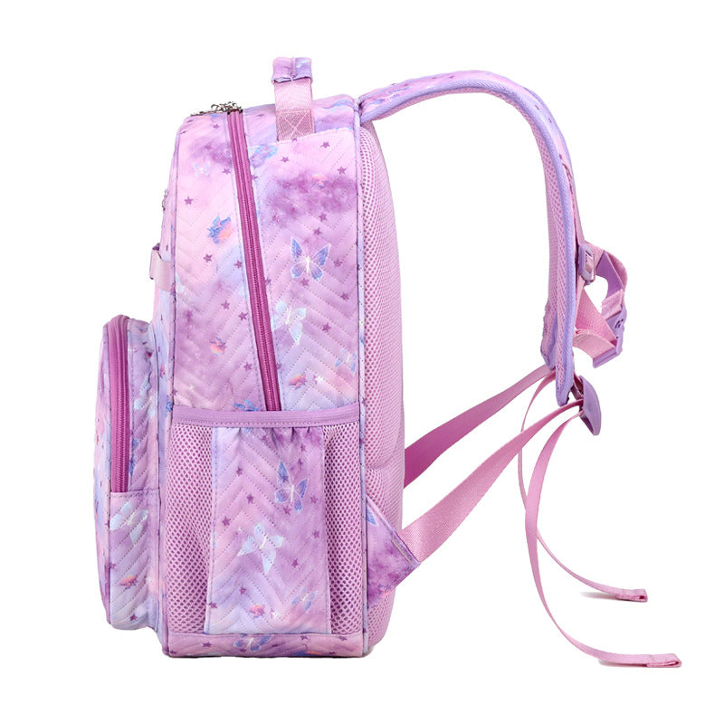 Children's Primary Cartoon Purple Butterfly Waterproof Elementary School Students' Schoolbags