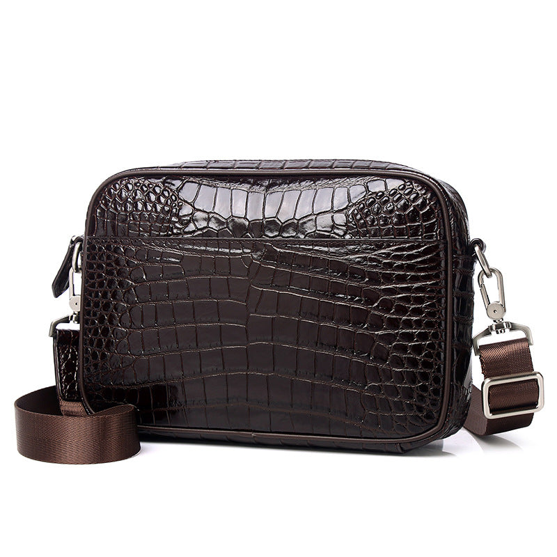 Men's Crocodile Belly Pattern Leather Fashion Horizontal Men's Shoulder Bags