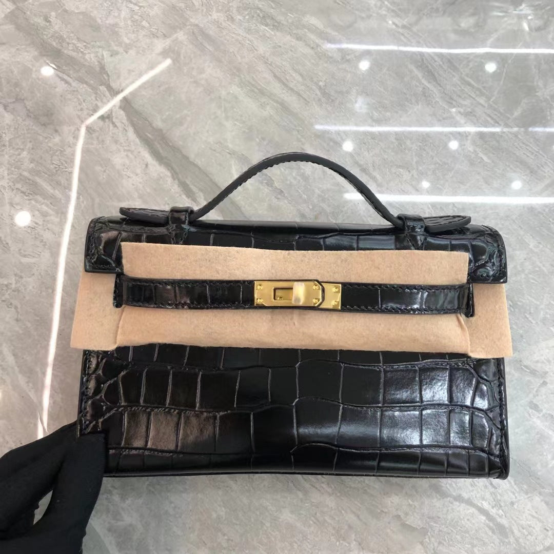 Women's Crocodile Pattern Generation Kelly Fashion Portable Small Square Bags
