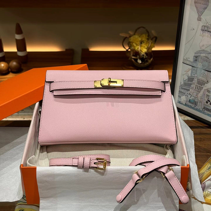 Women's Genuine Leather Clutch Elegant French High-grade Shoulder Bags