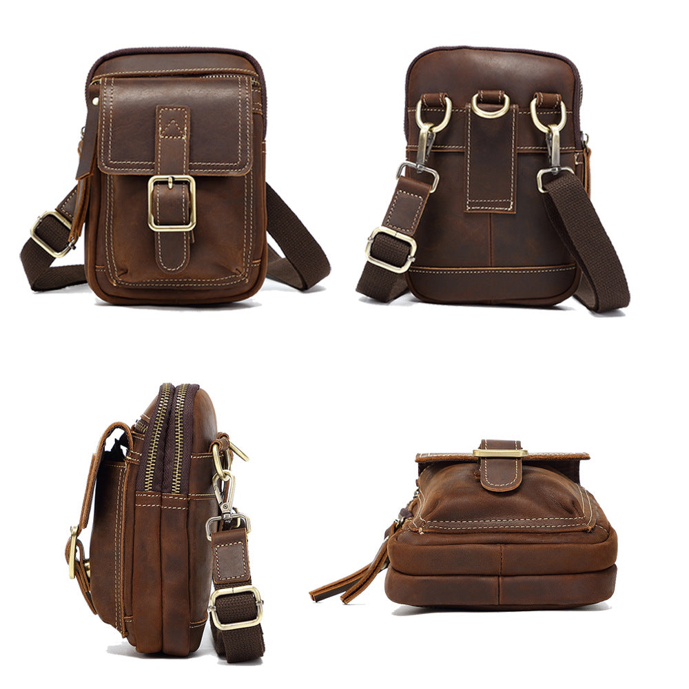Men's First Layer Cowhide Mobile Genuine Leather Men's Messenger Bags