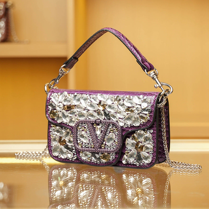 Vintage Chain Fashion For Dinner French Small Square Bags