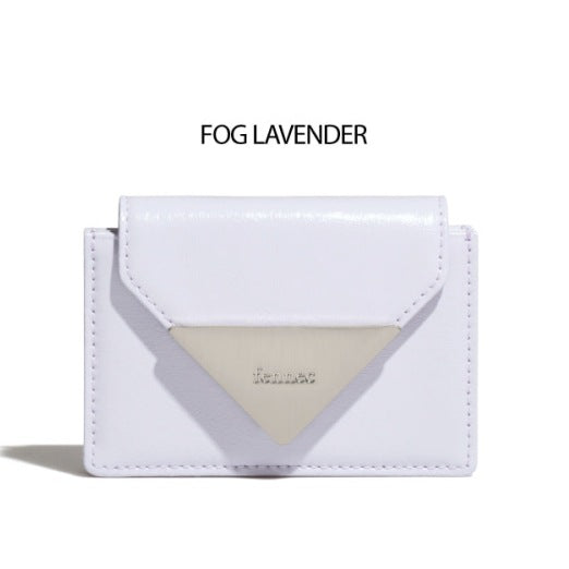 Women's Classic Triangle Patent Leather Portable Fashion Document Card Holder