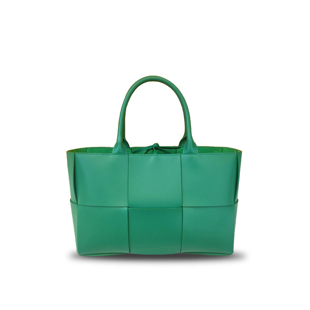 Women's Cowhide Hand-woven Fashion Genuine Leather Portable Tote Bags