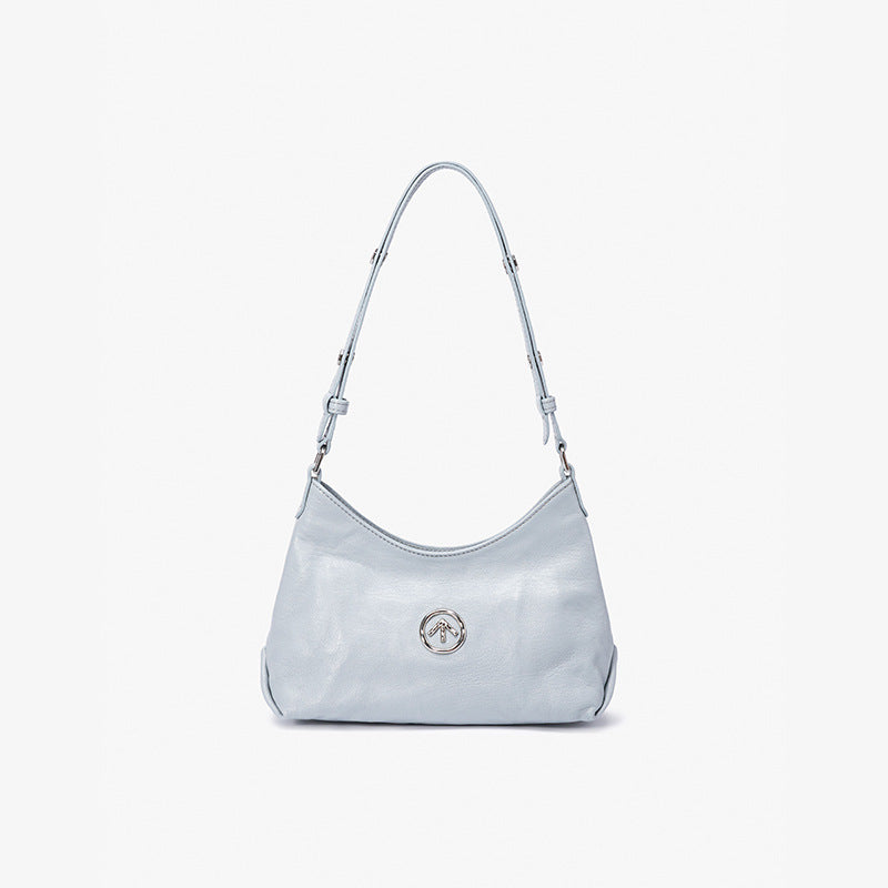 Blue Stone Italian Vegetable Tanned Sheepskin Shoulder Bags