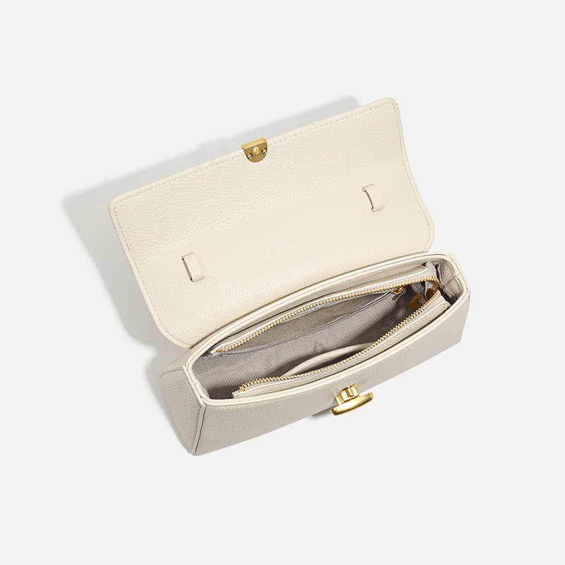 Advanced Texture Lychee Pattern Simple Commute Handbags