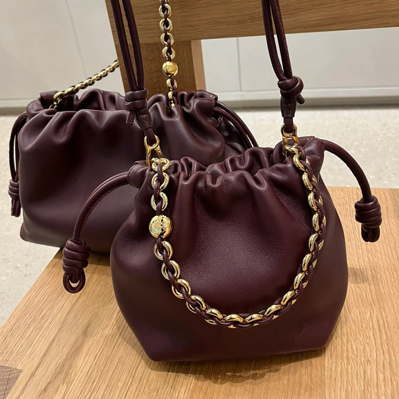 Pretty Chain Lucky Drawstring Cloud Fashion Bucket Bags